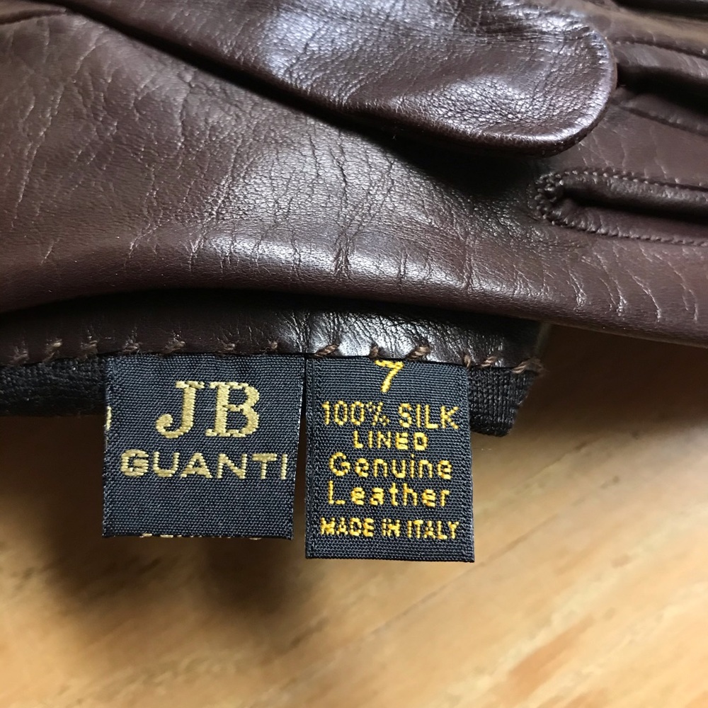 JB Guanti women’s Brown leather gloves, silk lined